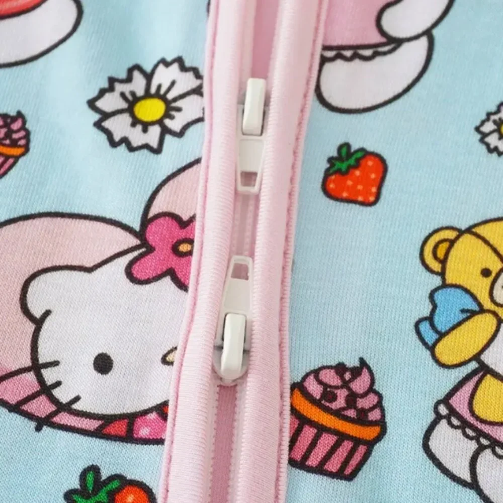 Hello Kitty Baby Girls Bamboo Romper Jumpsuit Sleeper Pajamas